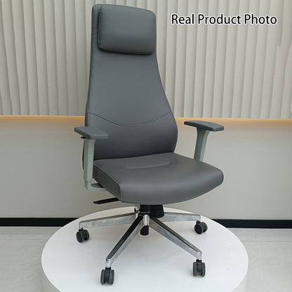 High-End Executive Leather Desk Chair: Modern Minimalist Style - Ergonomic High-Back Office Chair For Home Office