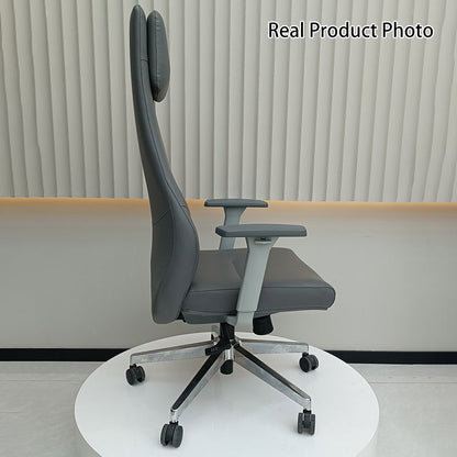 High-End Executive Leather Desk Chair: Modern Minimalist Style - Ergonomic High-Back Office Chair For Home Office