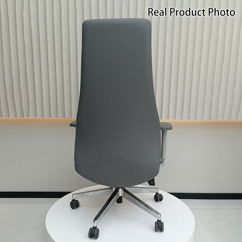 High-End Executive Leather Desk Chair: Modern Minimalist Style - Ergonomic High-Back Office Chair For Home Office