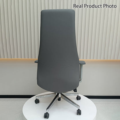 High-End Executive Leather Desk Chair: Modern Minimalist Style - Ergonomic High-Back Office Chair For Home Office