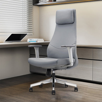 High-End Executive Leather Desk Chair: Modern Minimalist Style - Ergonomic High-Back Office Chair For Home Office