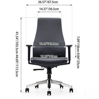 Modern Minimalist Mid-Back Reception Desk Chair: Faux Leather/Cowhide Leather Contact Surface - Ergonomic Office Chair For Home Office