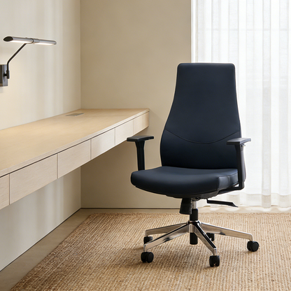 Modern Minimalist Mid-Back Reception Desk Chair: Faux Leather/Cowhide Leather Contact Surface - Ergonomic Office Chair For Home Office