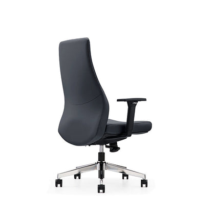 Modern Minimalist Mid-Back Reception Desk Chair: Faux Leather/Cowhide Leather Contact Surface - Ergonomic Office Chair For Home Office