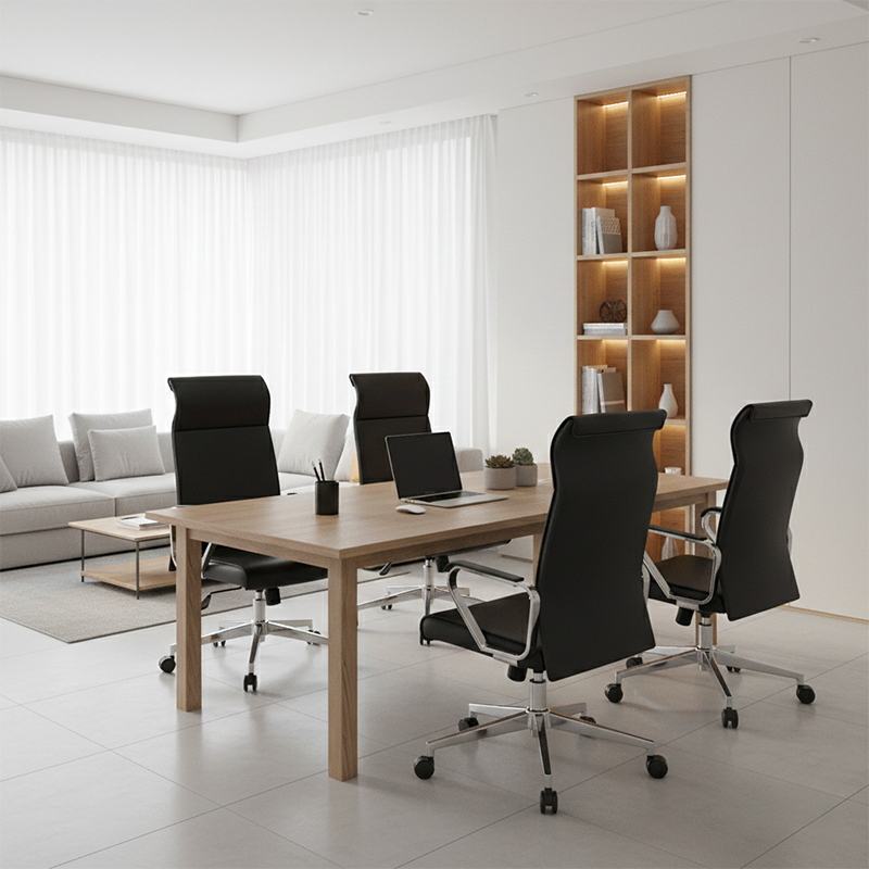Modern Minimalist High-Back Desk Chair: Faux Leather - Ergonomic Business Office Chair For Home Office