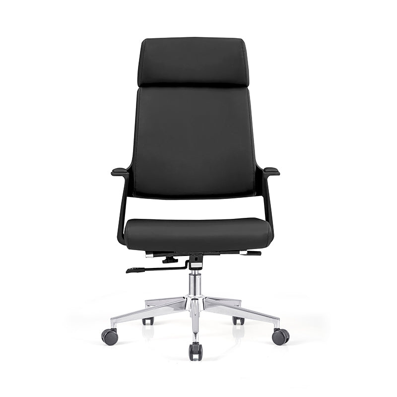 Modern Minimalist High-Back Desk Chair:  Faux Leather Executive Chair - Ergonomic Office Chair For Home Office