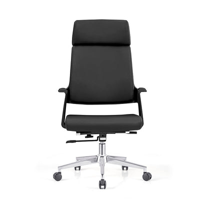 Modern Minimalist High-Back Desk Chair:  Faux Leather Executive Chair - Ergonomic Office Chair For Home Office