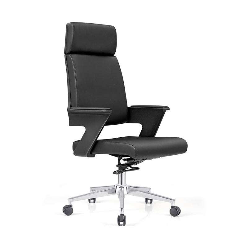 Modern Minimalist High-Back Desk Chair:  Faux Leather Executive Chair - Ergonomic Office Chair For Home Office