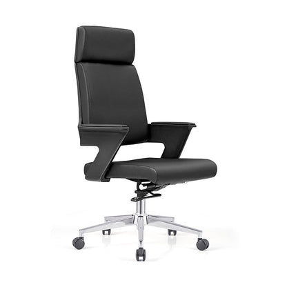 Modern Minimalist High-Back Desk Chair:  Faux Leather Executive Chair - Ergonomic Office Chair For Home Office