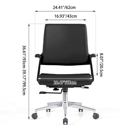 Modern Minimalist Mid-Back Desk Chair: Highly Resilient Comfortable Seat - Ergonomic Office Chair For Home Office