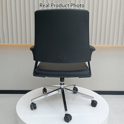 Modern Minimalist Mid-Back Desk Chair: Highly Resilient Comfortable Seat - Ergonomic Office Chair For Home Office