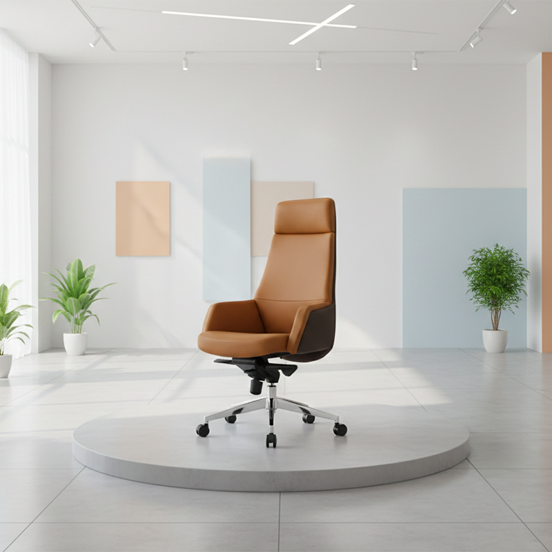 Modern Minimalist Premium Executive Chair: Faux Leather Reclining High-Back Chair - Ergonomic Desk Chair For Home Office