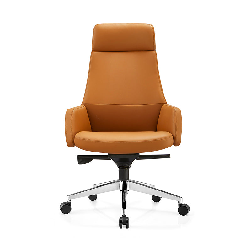 Modern Minimalist Premium Executive Chair: Faux Leather Reclining High-Back Chair - Ergonomic Desk Chair For Home Office