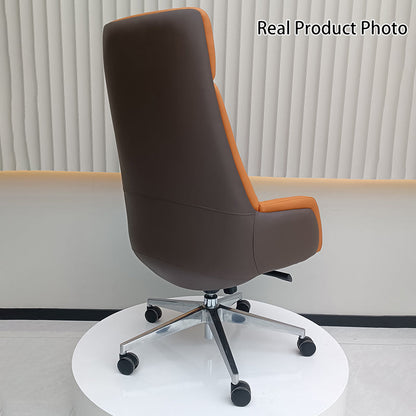 Modern Minimalist Premium Executive Chair: Faux Leather Reclining High-Back Chair - Ergonomic Desk Chair For Home Office