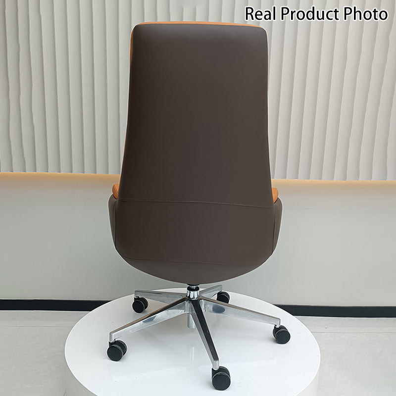 Modern Minimalist Premium Executive Chair: Faux Leather Reclining High-Back Chair - Ergonomic Desk Chair For Home Office