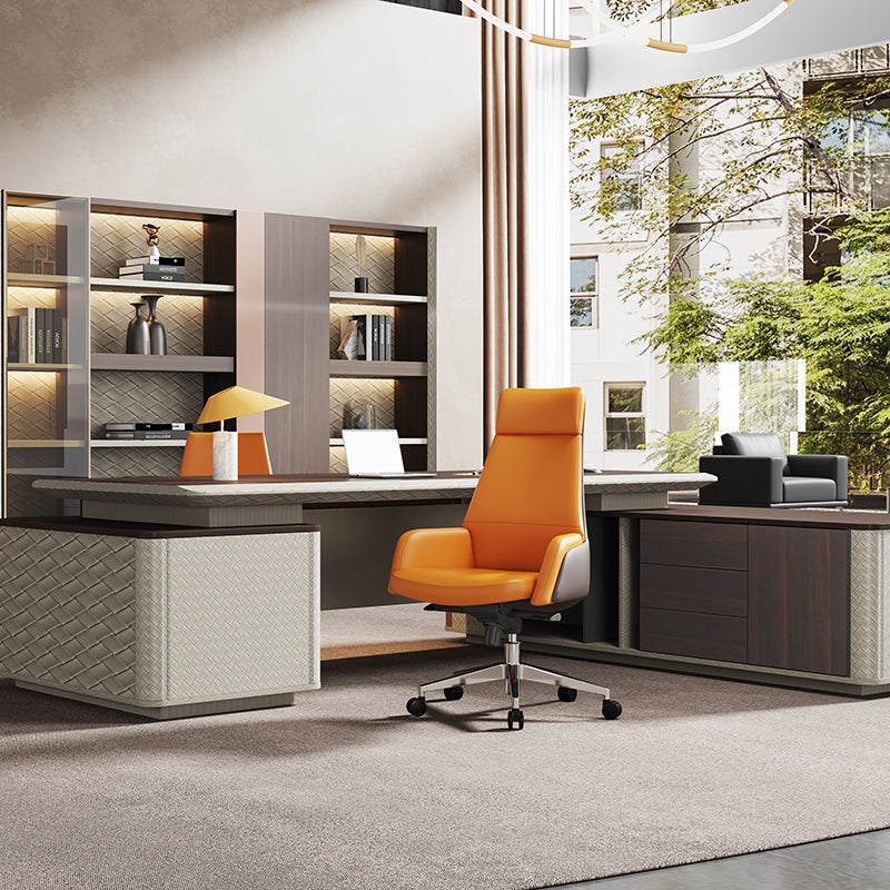 Modern Minimalist Premium Executive Chair: Faux Leather Reclining High-Back Chair - Ergonomic Desk Chair For Home Office