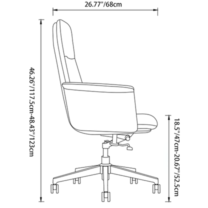 Modern Minimalist Premium Executive Chair: Leather Height-Adjustable Office Chair - Ergonomic Desk Chair For Home Office