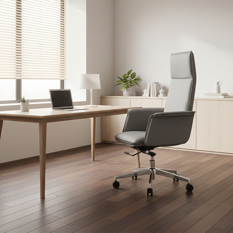 Modern Minimalist Premium Executive Chair: Leather Height-Adjustable Office Chair - Ergonomic Desk Chair For Home Office