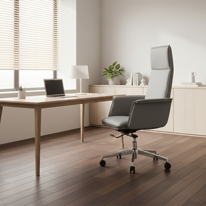 Modern Minimalist Premium Executive Chair: Leather Height-Adjustable Office Chair - Ergonomic Desk Chair For Home Office