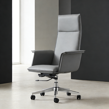 Modern Minimalist Premium Executive Chair: Leather Height-Adjustable Office Chair - Ergonomic Desk Chair For Home Office
