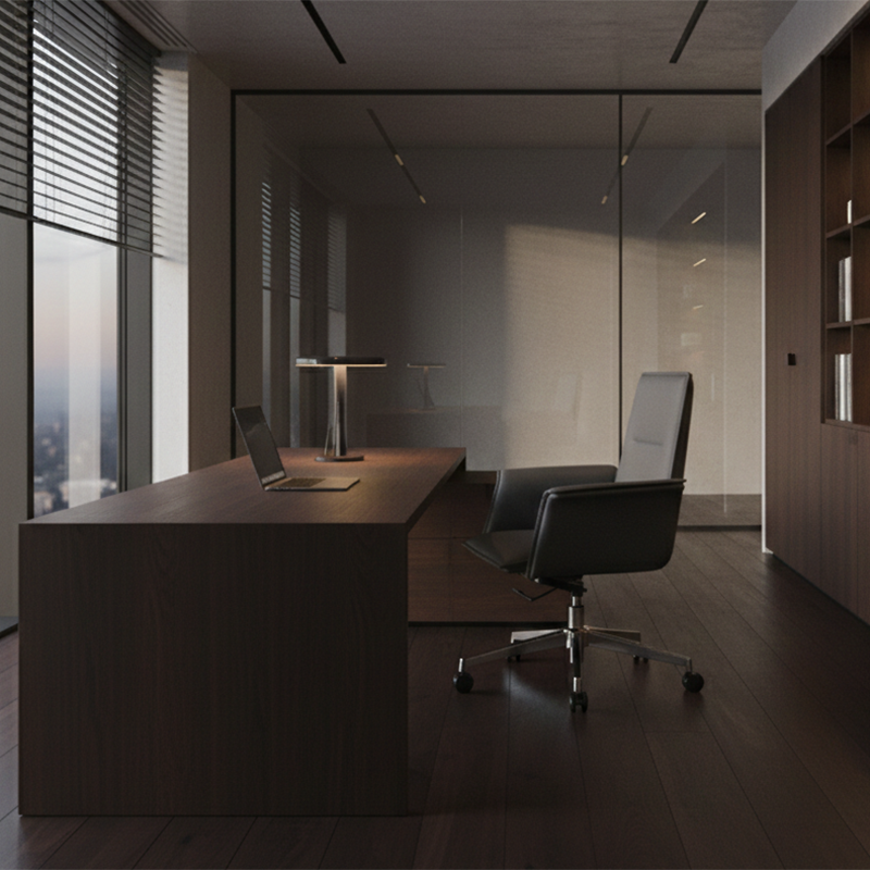 Modern Minimalist Mid-Back Desk Chair: Leather Luxury Swivel Chair- Ergonomic Height-Adjustable Office Chair For Home Office