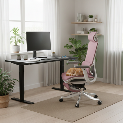 Modern Minimalist High-Back Mesh Chair: Ergonomic Desk Chair - Height-Adjustable Swivel Chair For Home Office
