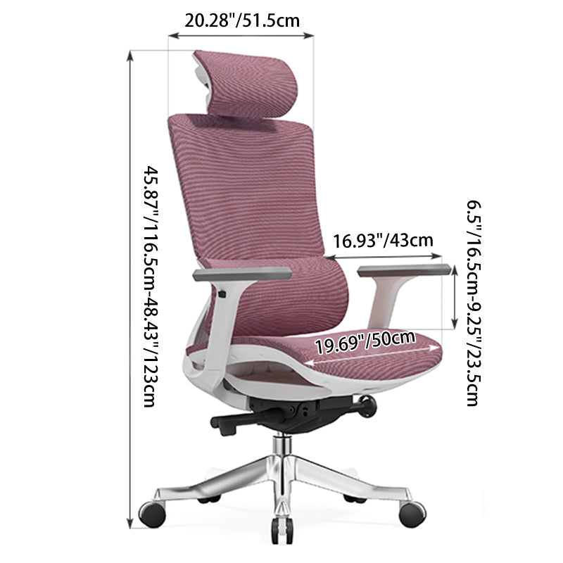 Modern Minimalist High-Back Mesh Chair: Ergonomic Desk Chair - Height-Adjustable Swivel Chair For Home Office