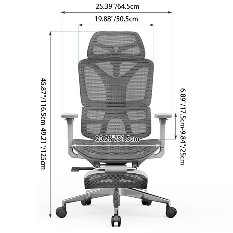Modern Minimalist Ergonomic High-Back Office Chair: Breathable Mesh - Reclining Gaming Office Chair With Footrest For Home Office