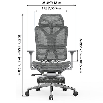 Modern Minimalist Ergonomic High-Back Office Chair: Breathable Mesh - Reclining Gaming Office Chair With Footrest For Home Office