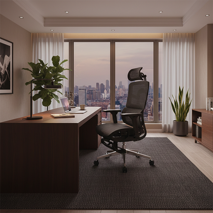 Modern Minimalist High-Back Desk Chair: Ergonomic Mesh Chair - 3D Armrest Height-Adjustable Gaming Office Chair For Home Office