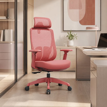 Modern Minimalist Ergonomic Desk Chair: 4D Headrest & Breathable Mesh Fabric - High-Back Gaming Chair For Home Office