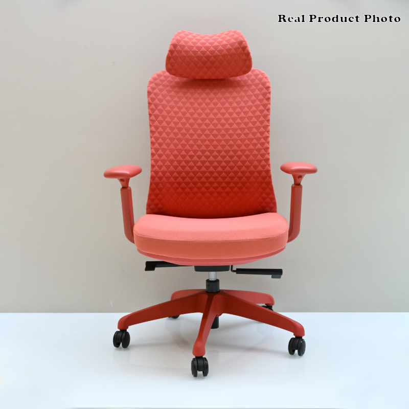 Modern Minimalist Peach-Pink High-Back Desk Chair: 4D Armrest & Breathable Mesh Fabric - Ergonomic Gaming Chair For Home Office