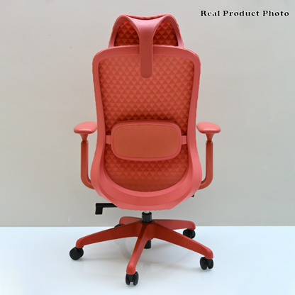 Modern Minimalist Peach-Pink High-Back Desk Chair: 4D Armrest & Breathable Mesh Fabric - Ergonomic Gaming Chair For Home Office