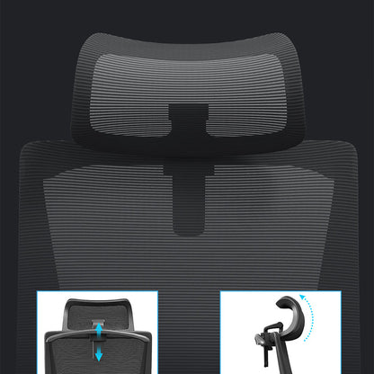 Modern Minimalist Mesh High-Back Desk Chair: Height-Adjustable Headrest With Coat Hanger - Ergonomic Gaming Chair For Home Office