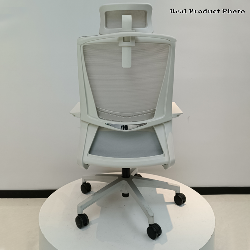 Modern Minimalist Blue-Cushioned High-Back Desk Chair: Breathable Mesh Fabric - Ergonomic Office Chair For Home Office