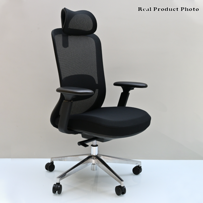 Modern Minimalist Executive High-Back Office Chair: 4D Adjustable Armrests & Headrest - Ergonomic Desk Chair For Home Office