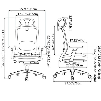 Modern Minimalist Ergonomic High-Back Office Chair: Height-Adjustable - Breathable Mesh Fabric Desk Chair For Home Office