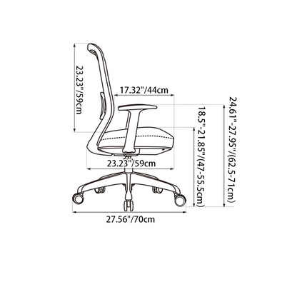 Modern Minimalist Mid-Back Desk Chair: Lumbar Support Design - Ergonomic Office Chair For Home Office