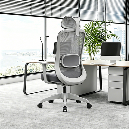 Modern Minimalist Desk Chair: High-Back Breathable Mesh Chair - Ergonomic Lumbar Support Office Chair For Home Office