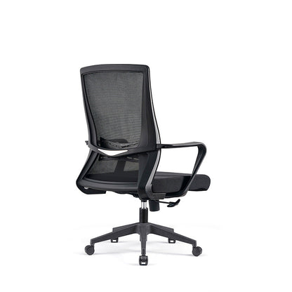 Modern Minimalist Mid-Back Office Chair: Ergonomic Height-Adjustable Desk Chair For Home Office