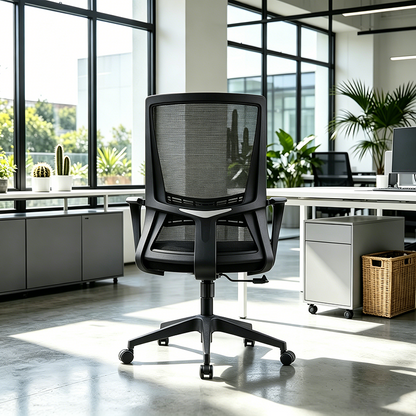 Modern Minimalist Mid-Back Office Chair: Ergonomic Height-Adjustable Desk Chair For Home Office