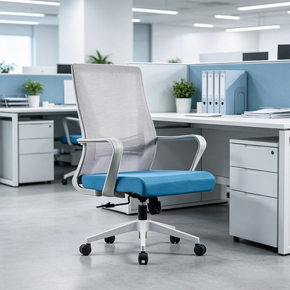 Modern Minimalist Ergonomic Desk Chair: Breathable Mesh & Lumbar Support - Height-Adjustable Office Chair For Home Office