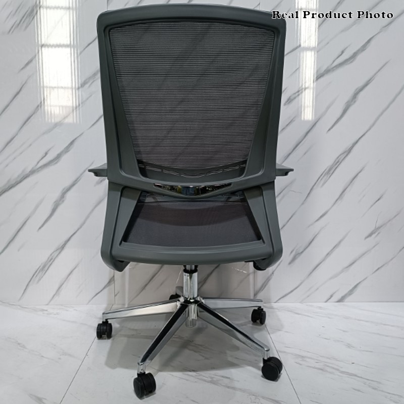 Modern Minimalist Ergonomic Mid-Back Office Chair: Breathable Mesh - Backrest & Armrests Height-Adjustable Desk Chair For Home Office