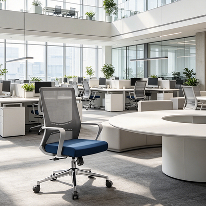 Modern Minimalist Ergonomic Mid-Back Office Chair: Breathable Mesh - Backrest & Armrests Height-Adjustable Desk Chair For Home Office