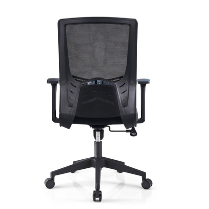 Modern Minimalist Black Ergonomic Desk Chair: Breathable Mesh Design - Mid-Back Office Chair For Home Office