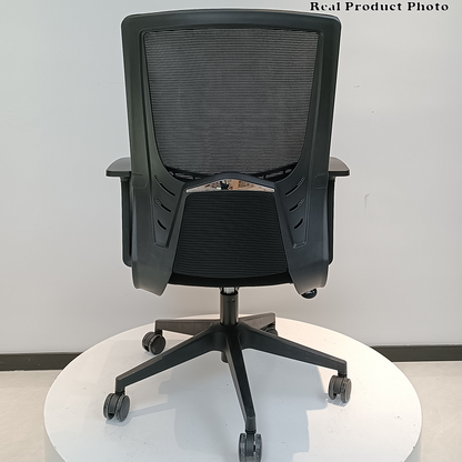 Modern Minimalist Black Ergonomic Desk Chair: Breathable Mesh Design - Mid-Back Office Chair For Home Office