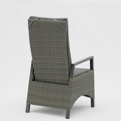 Modern Minimalist Rectangular Cushion Polyethylene Rattan Aluminum Polyester Fabric Sponge Outdoor Chair Backrest Armrest For Garden