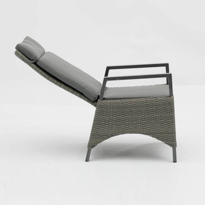 Modern Minimalist Rectangular Cushion Polyethylene Rattan Aluminum Polyester Fabric Sponge Outdoor Chair Backrest Armrest For Garden