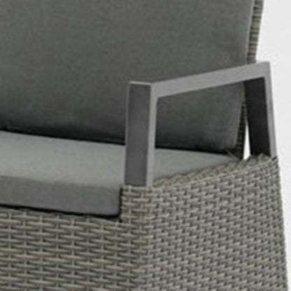 Modern Minimalist Rectangular Cushion Polyethylene Rattan Aluminum Polyester Fabric Sponge Outdoor Chair Backrest Armrest For Garden
