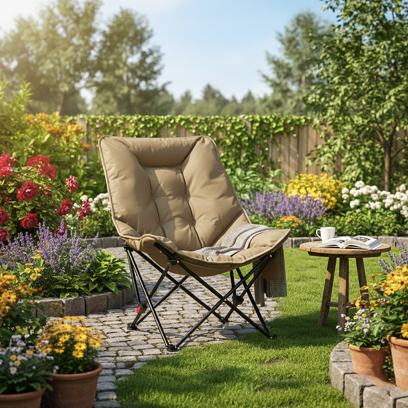 Modern Minimalist Curved Oxford Cloth Iron Cotton Outdoor Chair Backrest For Garden